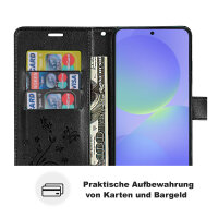 Hülle für Samsung Galaxy A36/ A56 Handy Tasche Case Schutzhülle Schale Etui BF Flower Schwarz