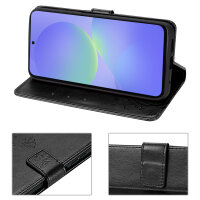 Hülle für Samsung Galaxy A36/ A56 Handy Tasche Case Schutzhülle Schale Etui BF Flower Schwarz
