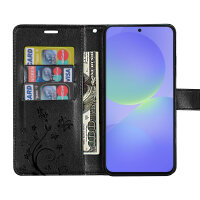 Hülle für Samsung Galaxy A36/ A56 Handy Tasche Case Schutzhülle Schale Etui BF Flower Schwarz