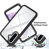 Samsung Galaxy A36 / A56 Handyhülle 2-teilig 360° Grad Hülle mit Displayschutz 9H in Schwarz