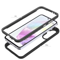 Samsung Galaxy A36 / A56 Handyhülle 2-teilig 360° Grad Hülle mit Displayschutz 9H in Schwarz