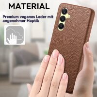 Hülle Handyhülle Stoßfeste Handy Tasche Ultra-Dünn Case Leder Bumper für Samsung Galaxy A26 Braun