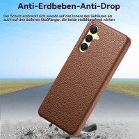 Hülle Handyhülle Stoßfeste Handy Tasche Ultra-Dünn Case Leder Bumper für Samsung Galaxy A26 Braun