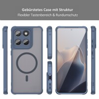Magsafe Handyhülle für Motorola Edge 60 / Edge 60 Fusion Matt Case Schutzhülle Kratzfest Magnet Hülle Blau