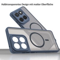 Magsafe Handyhülle für Motorola Edge 60 / Edge 60 Fusion Matt Case Schutzhülle Kratzfest Magnet Hülle Blau