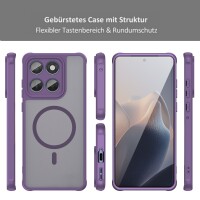 Magsafe Handyhülle für Motorola Edge 60 / Edge 60 Fusion Matt Case Schutzhülle Kratzfest Magnet Hülle Lila