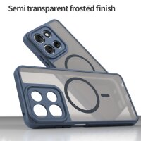 Magsafe Handyhülle für Motorola Moto G56 Matt Case Schutzhülle Kratzfest Magnet Hülle Blau