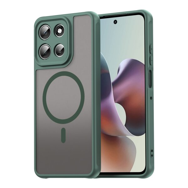 Magsafe Handyhülle für Motorola Moto G56 Matt Case Schutzhülle Kratzfest Magnet Hülle Grün