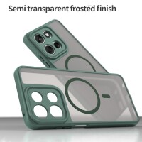Magsafe Handyhülle für Motorola Moto G56 Matt Case Schutzhülle Kratzfest Magnet Hülle Grün