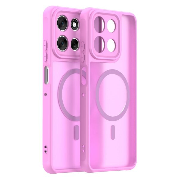 Magsafe Handyhülle für Motorola Moto G56 Matt Case Schutzhülle Kratzfest Magnet Hülle Pink