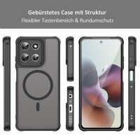 Magsafe Handyhülle für Motorola Moto G56 Matt Case Schutzhülle Kratzfest Magnet Hülle Schwarz