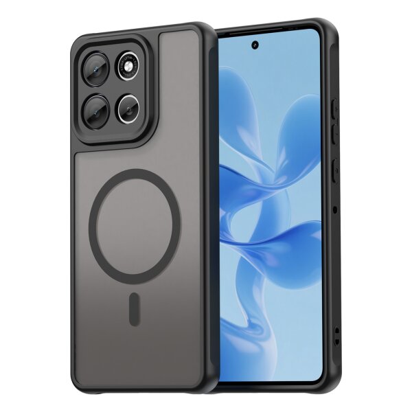 Magsafe Handyhülle für Motorola Moto G86 Matt Case Schutzhülle Kratzfest Magnet Hülle Schwarz