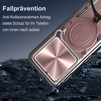 Outdoor Panzer Hülle für ZTE Blade A56 Handyhülle mit Slide Kameraschutz Ringhalter Bumper in Rosegold