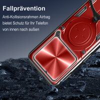 Outdoor Panzer Hülle für ZTE Blade A56 Handyhülle mit Slide Kameraschutz Ringhalter Bumper in Rot