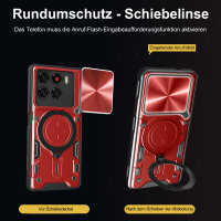 Outdoor Panzer Hülle für ZTE Blade A56 Handyhülle mit Slide Kameraschutz Ringhalter Bumper in Rot