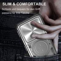 Outdoor Panzer Hülle für ZTE Blade A56 Handyhülle mit Slide Kameraschutz Ringhalter Bumper in Silber