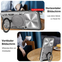Outdoor Panzer Hülle für ZTE Blade A56 Handyhülle mit Slide Kameraschutz Ringhalter Bumper in Silber
