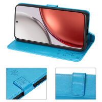 Hülle für Honor Magic 8 Lite Handyhülle Schutzhülle Wallet Case Klapphülle Etui Blau