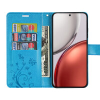 Hülle für Honor Magic 8 Lite Handyhülle Schutzhülle Wallet Case Klapphülle Etui Blau