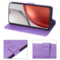 Hülle für Honor Magic 8 Lite Handyhülle Schutzhülle Wallet Case Klapphülle Etui Lila