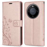 Hülle für Honor Magic 8 Lite Handyhülle Schutzhülle Wallet Case Klapphülle Etui Rosegold