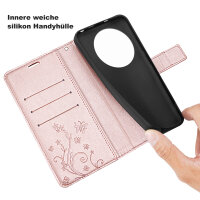 Hülle für Honor Magic 8 Lite Handyhülle Schutzhülle Wallet Case Klapphülle Etui Rosegold