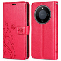 Hülle für Honor Magic 8 Lite Handyhülle Schutzhülle Wallet Case Klapphülle Etui Rot