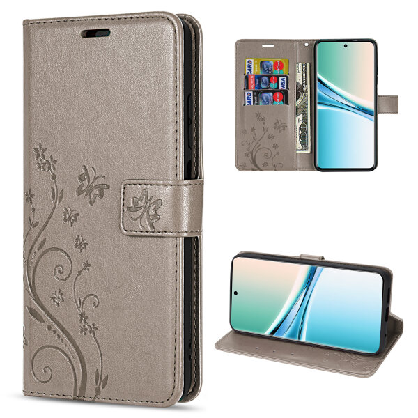 Hülle für Xiaomi Redmi Note 15 4G / 5G Handyhülle Wallet Case Klapphülle in Grau