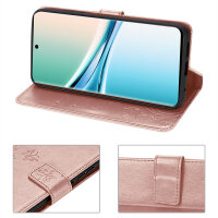 Hülle für Xiaomi Redmi Note 15 4G / 5G Handyhülle Wallet Case Klapphülle in Rosegold