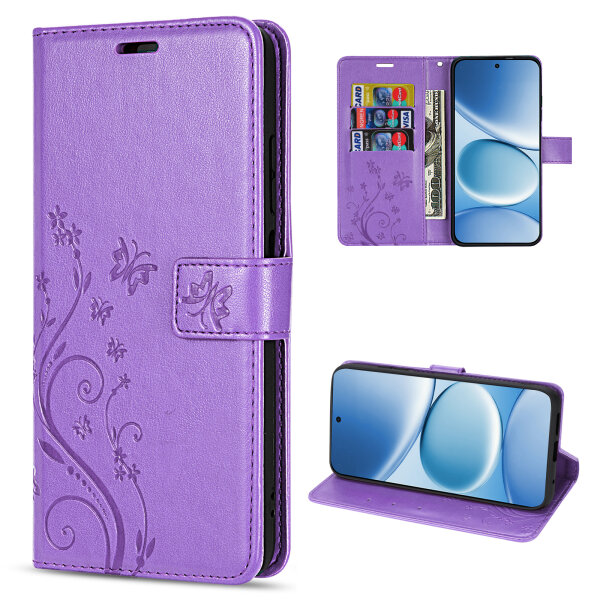 Hülle für Xiaomi Redmi Note 15 Pro 4G Handyhülle Wallet Case Klapphülle in Lila