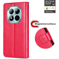 Hülle für Xiaomi Redmi Note 15 Pro 4G Handyhülle Wallet Case Klapphülle in Rot