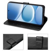 Hülle für Xiaomi Redmi Note 15 Pro 4G Handyhülle Wallet Case Klapphülle in Schwarz