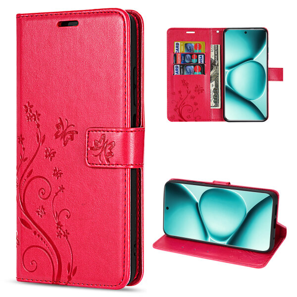 Hülle für Xiaomi Redmi Note 15 Pro+ Handyhülle Wallet Case Klapphülle in Rot