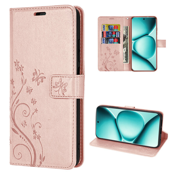 Hülle für Xiaomi Redmi Note 15 Pro+ Handyhülle Wallet Case Klapphülle in Rosegold