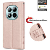 Hülle für Xiaomi Redmi Note 15 Pro 5G Handyhülle Wallet Case Klapphülle in Rosegold
