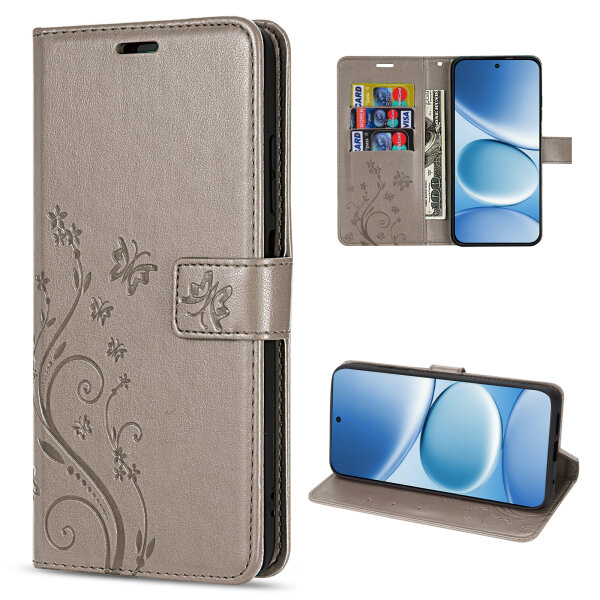 Hülle für Xiaomi Redmi Note 15 Pro 5G Handyhülle Wallet Case Klapphülle in Grau