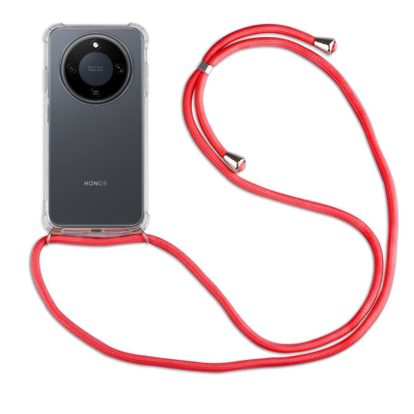 Handykette für Honor Magic 8 Lite Hülle mit Band Case Handyhülle mit Kette in Rot
