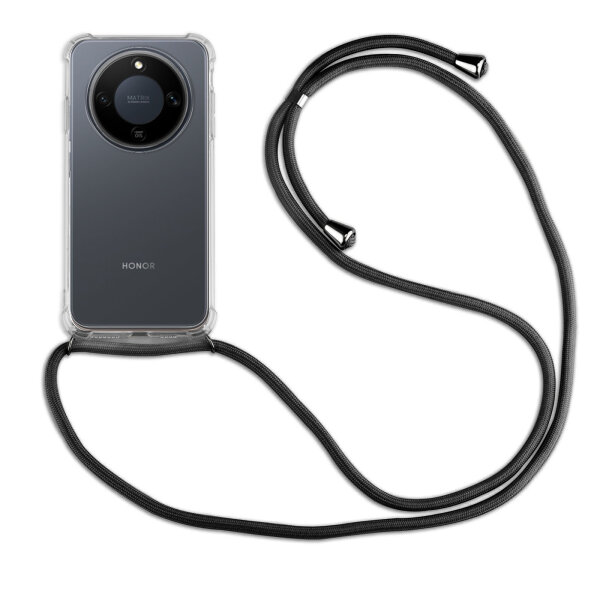 Handykette für Honor Magic 8 Lite Hülle mit Band Case Handyhülle mit Kette in Schwarz