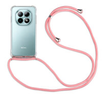 Handykette für Xiaomi Redmi Note 15 4G / 5G Hülle mit Band Case Handyhülle mit Kette in Rosa