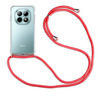 Handykette für Xiaomi Redmi Note 15 4G / 5G Hülle mit Band Case Handyhülle mit Kette in Rot