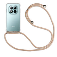 Handykette für Xiaomi Redmi Note 15 Pro 4G Hülle mit Band Case Handyhülle mit Kette in Beige / Braun