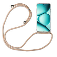 Handykette für Xiaomi Redmi Note 15 Pro+ Hülle mit Band Case Handyhülle mit Kette in Beige / Braun