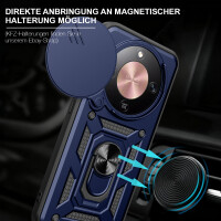 Outdoor Panzer Hülle für Honor Magic 8 Lite Handyhülle Slide Kameraschutz Ringhalter Blau
