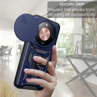 Outdoor Panzer Hülle für Honor Magic 8 Lite Handyhülle Slide Kameraschutz Ringhalter Blau