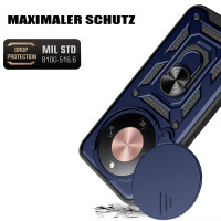 Outdoor Panzer Hülle für Honor Magic 8 Lite Handyhülle Slide Kameraschutz Ringhalter Blau