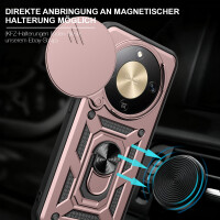Outdoor Panzer Hülle für Honor Magic 8 Lite Handyhülle Slide Kameraschutz Ringhalter Rosegold