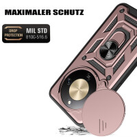 Outdoor Panzer Hülle für Honor Magic 8 Lite Handyhülle Slide Kameraschutz Ringhalter Rosegold