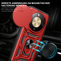 Outdoor Panzer Hülle für Honor Magic 8 Lite Handyhülle Slide Kameraschutz Ringhalter Rot