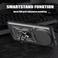 Outdoor Panzer Hülle für Honor Magic 8 Lite Handyhülle Slide Kameraschutz Ringhalter Schwarz