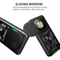 Outdoor Panzer Hülle für Honor Magic 8 Lite Handyhülle Slide Kameraschutz Ringhalter Schwarz